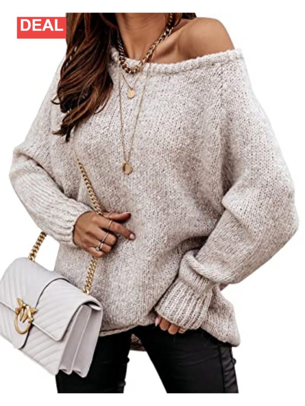 Womens Oversized Long Sleeve Pullover Sweater Casual Chunky Knit